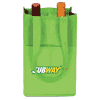 NW4759-NON WOVEN TWO BOTTLE WINE BAG-Lime Green/Black